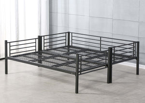 Anmer Metal Bunk Bed – Convertible into Two Single Beds or a Super-King Size Frame, Shown in Black