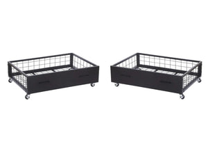 Metal Underbed Black Storage Drawers