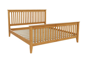 Copenhagen Pine Bed with High End in Antique Lacquer