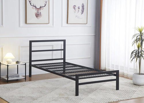 Black Metal Bed Frame in Black, Single Size