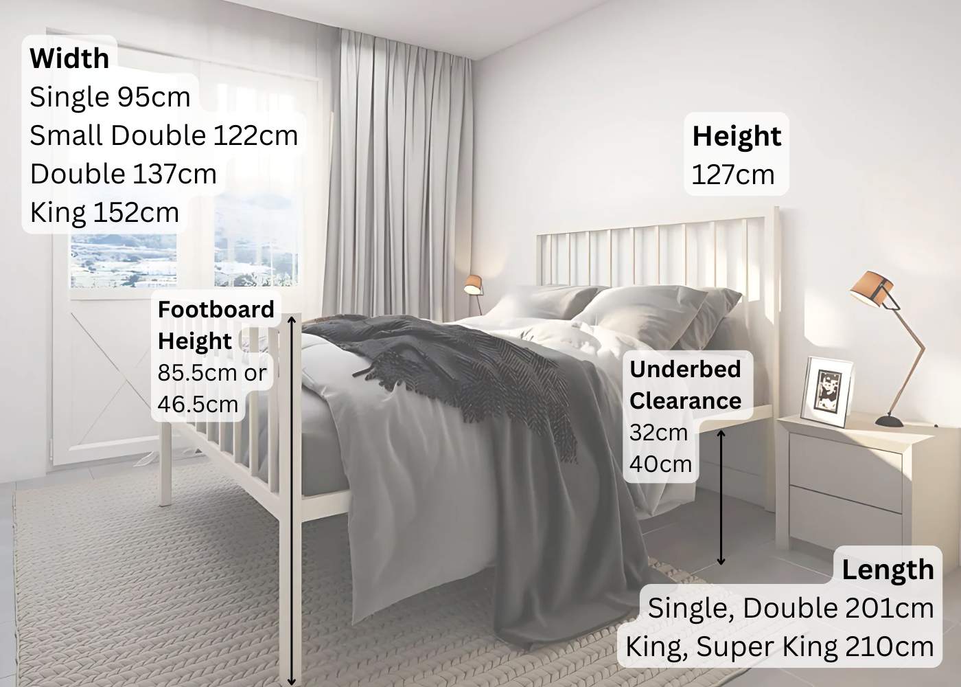 Mandy Metal Bed Dimensions