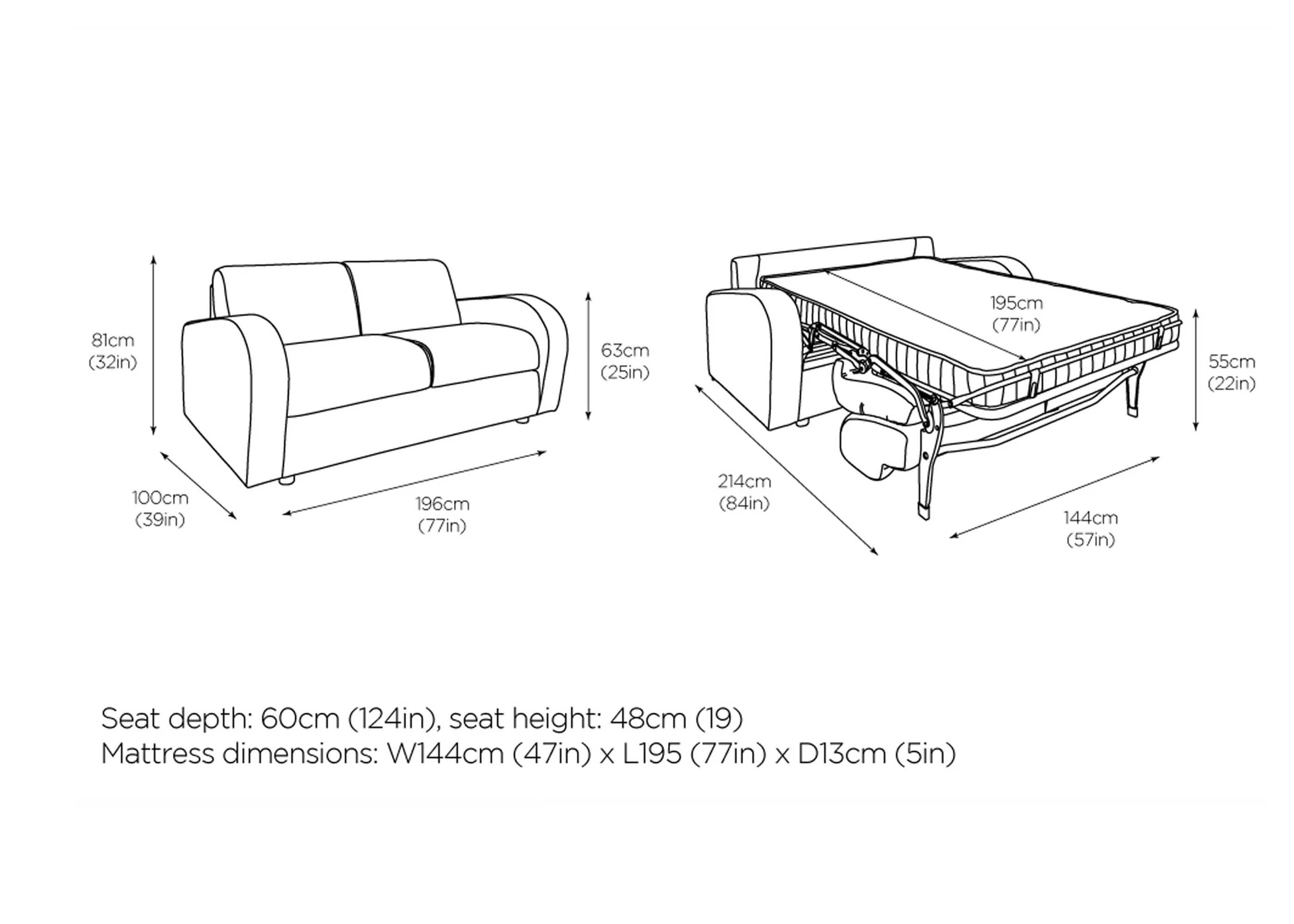 Retro 3 seater sofa dimensions