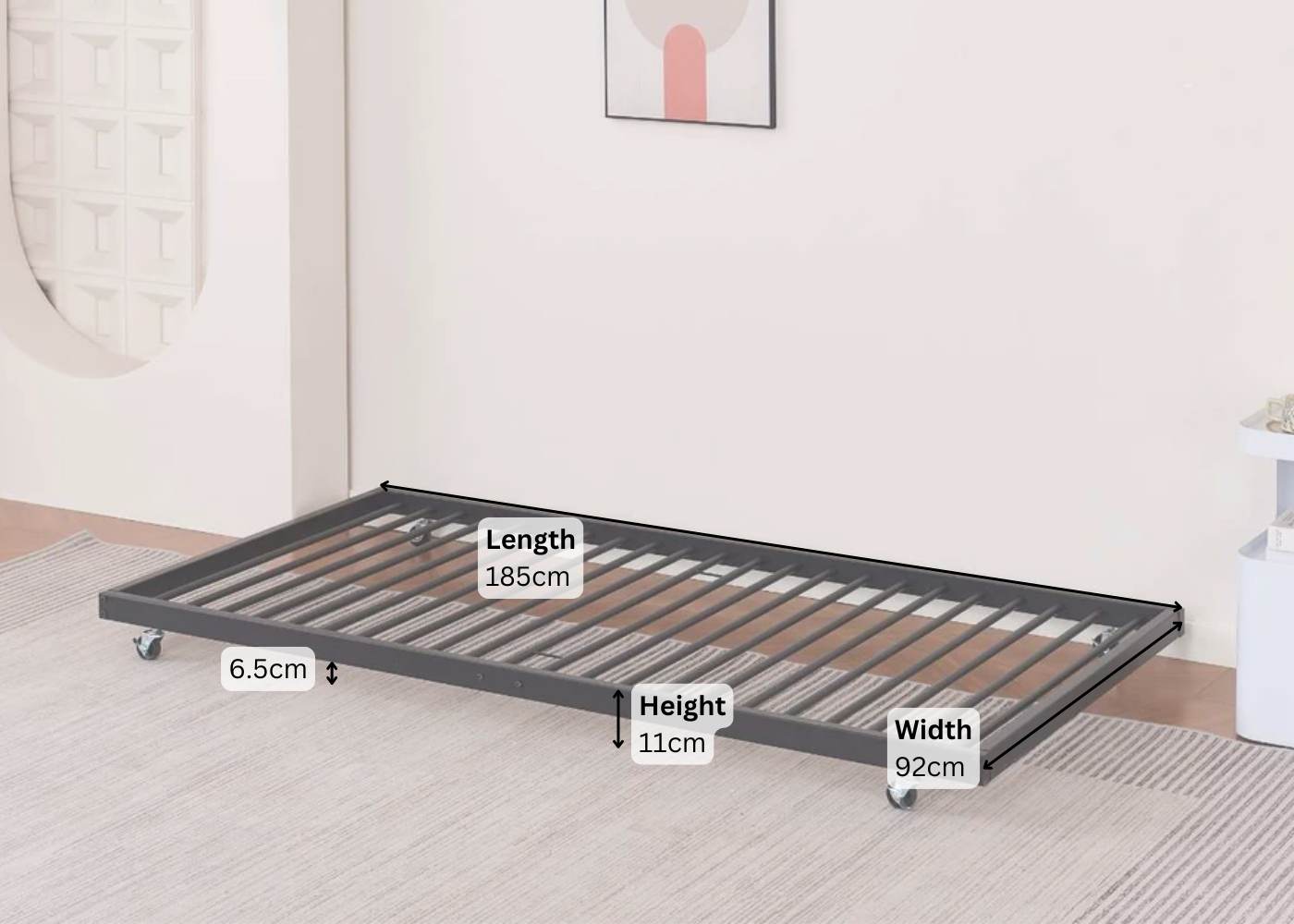 Walton Metal Trundle Bed Dimensions