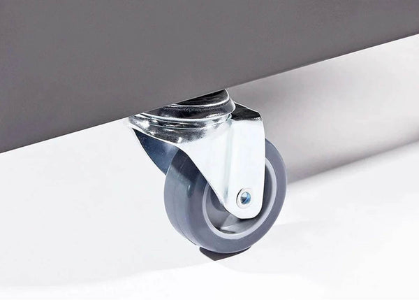 Metal Castor on a white Floor
