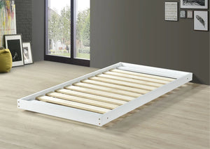 Wooden Trundle Bed with Extra Thick 22mm Slats in White, Single Size