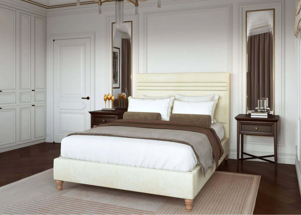 Alexandra Fabric Bed in Cream