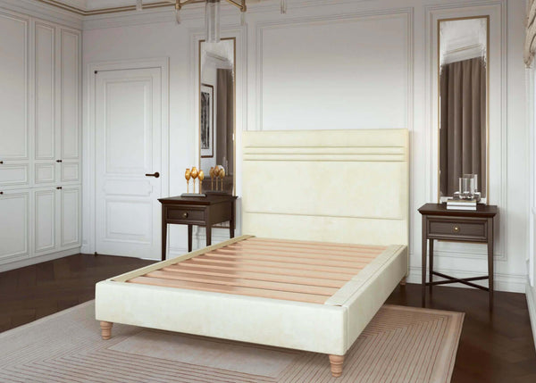 Alexandra Fabric Bed in Cream