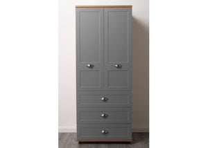 2 Door / 3 Drawer Combi Robe Pained Steel with Scoop Handles