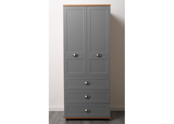 2 Door / 3 Drawer Combi Robe Pained Steel with Scoop Handles