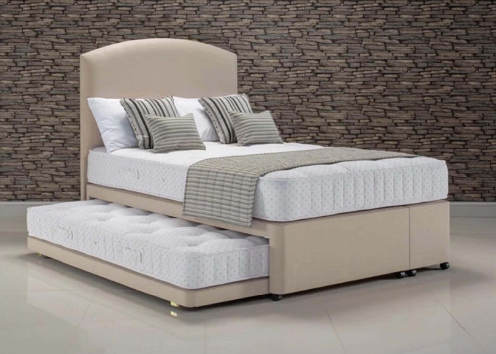 Heavy Duty Contract Guest Bed in Faux Linen Cream