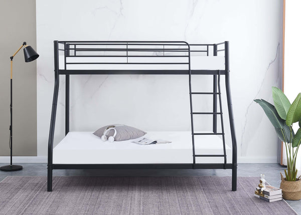 Holt Triple Bunk Bed with Mattresses, Single Over Double