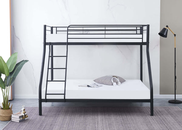 Sturdy Triple Metal Bunk Bed – Single Over Double Frame with Left or Right Ladder Option