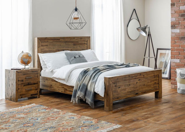 Angle View Of Hoxton Bed in Rustic Oak