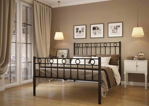 Ivy Bed Base (High Foot End) in Black Double Size with Reinforced Mesh Base