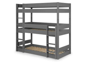 Solid Triple Wooden Bunk Bed in Anthracite