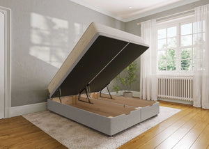 End Lift Ottoman Bed in Light Grey