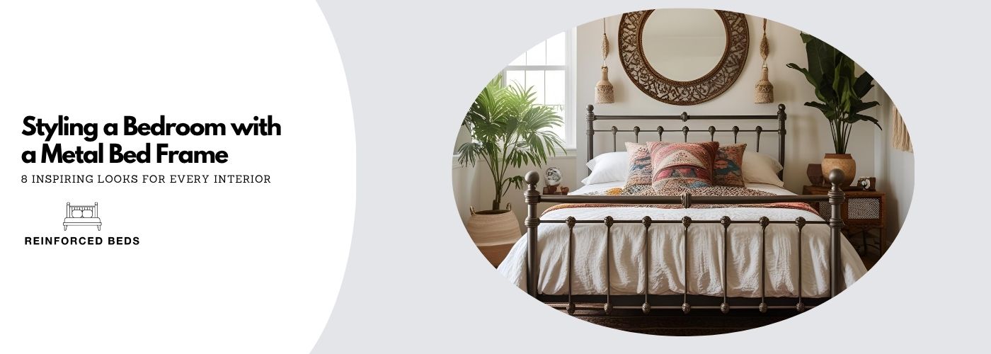 Styling a bedroom with a metal bed frame