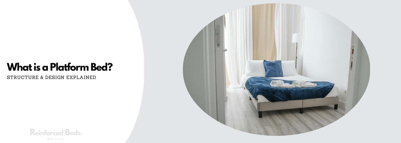 Platform bed in a spacious room