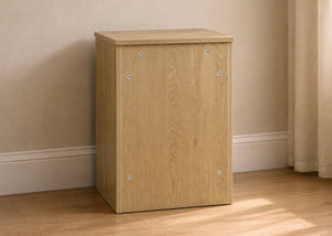 One Drawer Bedside in Oak (Rear View)