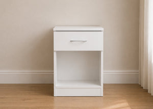 1 Drawer Bedside in White