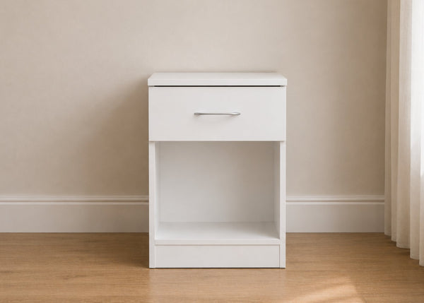 1 Drawer Bedside in White