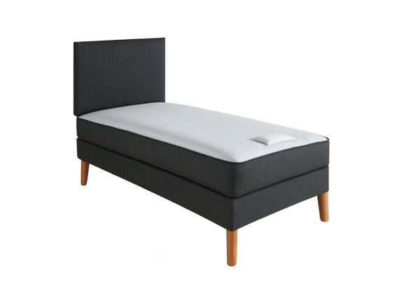 Shallow Divan in Charcoal Linen