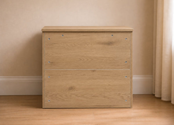 3 Drawer Chest in Oak (Rear View)