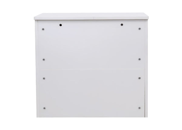3 Drawer Chest in White (Rear View)