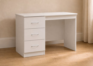 3 Drawer Desk in White