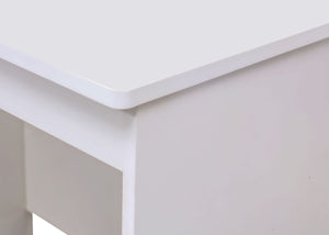 3 Drawer Desk in White, with Rounded Corners