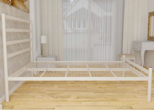 Metal Bed Frame in White