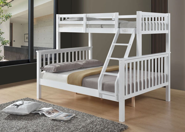 Kelling Triple White Wooden Bunk With Mattresses