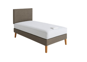 Shallow Divan in Slate Grey Linen