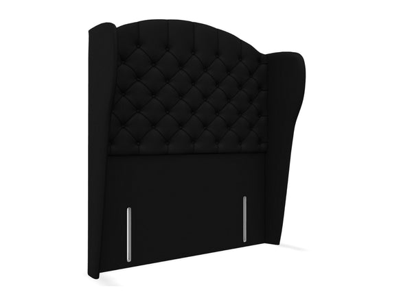 Alladale Floor Standing Headboard, Finished in Faux Linen Black