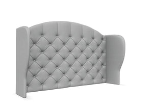 Alladale Winged Headboard Strutted Finished in Faux Linen Light Grey