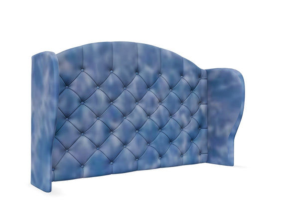 Alladale Winged Headboard Strutted Finished in Waterproof Blue