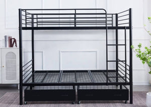 Anmer Bunk Bed with Drawers in Black