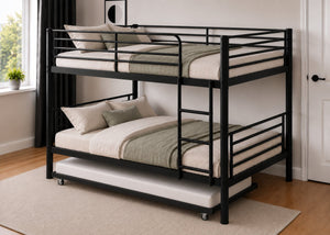 Anmer Quad Bunk with Trundle and Mattress