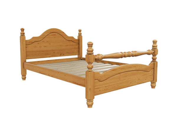 Yukon Wooden Rail End Bed Finished in Stained Antique Lacquer