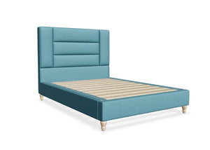 Aphrodite Fabric Bed Frame, Finished in Flat Weave Cobalt Blue