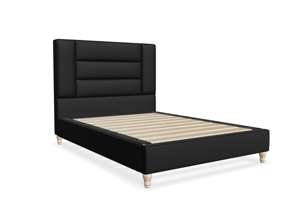 Aphrodite Fabric Bed Frame, Finished in Faux Linen Black