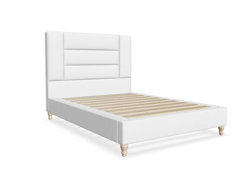 Aphrodite Fabric Bed Frame, Finished in Faux Linen Polar White