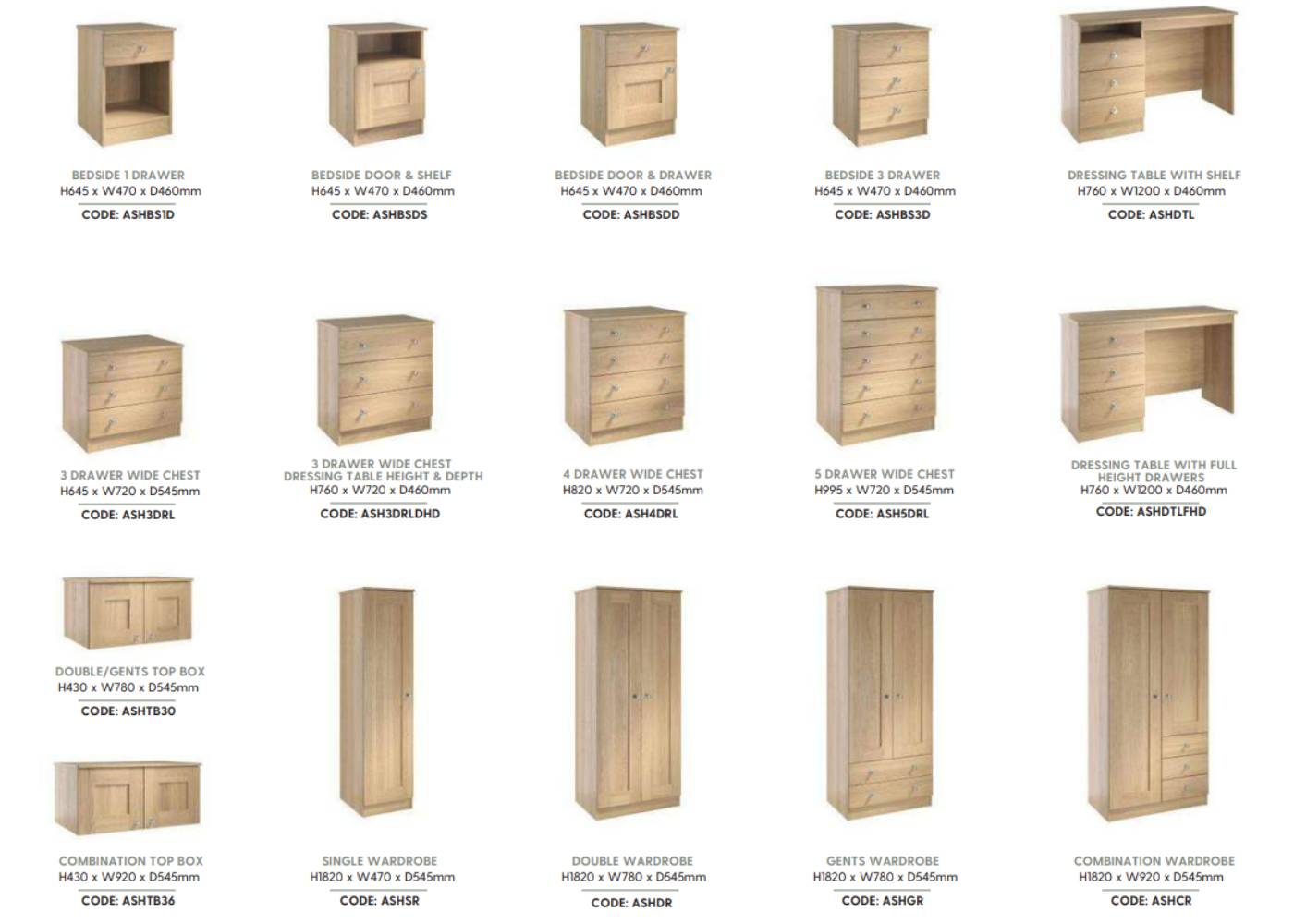 Ashby Furniture Dimensions