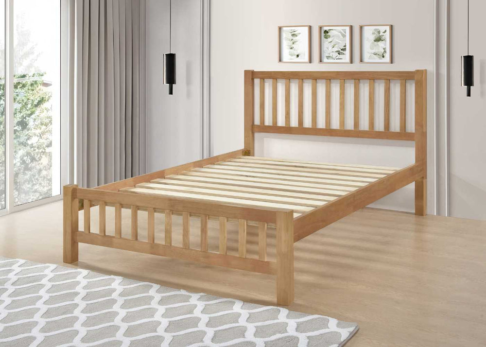 Banham Bed in Oak Finish, with Solid 29mm Pine Slats