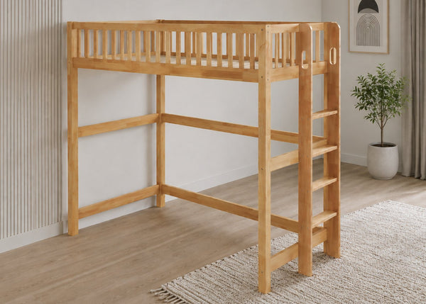 Beccles High Sleeper in Oak Finish, with Extra Thick Slats