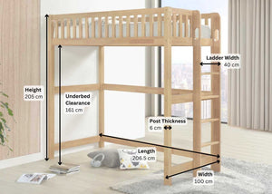 Beccles High Sleeper Dimensions Image