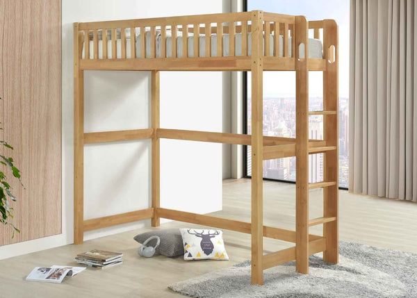 Beccles High Sleeper in Oak Finish, with Extra Thick 29mm Slats