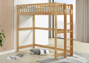 Beccles Wooden High Sleeper in Oak Finish, with Mattress