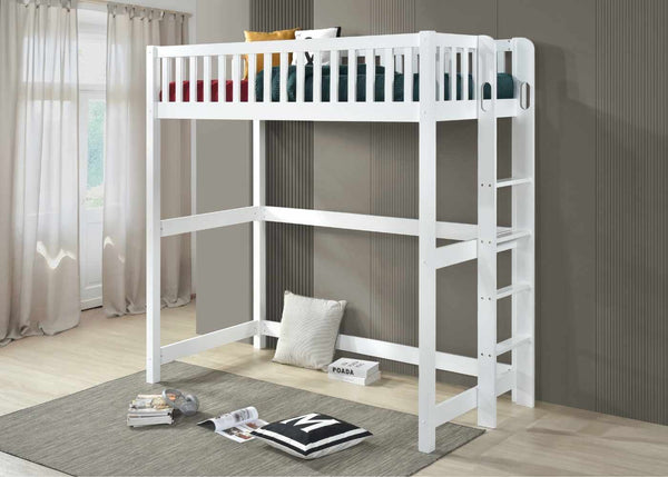 Beccles High Sleeper in White, with Mattress