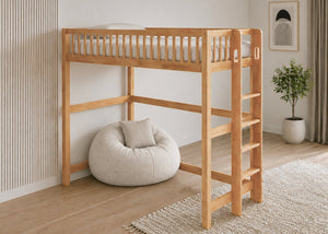 Beccles High Sleeper in Oak Finish, with Extra Thick Slats